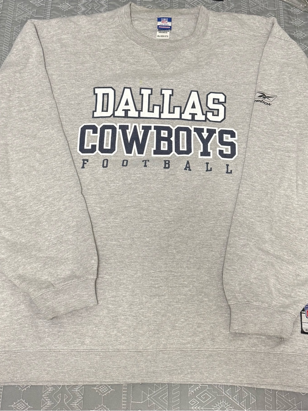Reebok Dallas Cowboys Gray Crewneck Sweatshirt